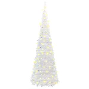 Umělý vánoční stromek pop-up 100 LED diod bílý 150 cm - obrázek 5