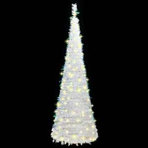 Umělý vánoční stromek pop-up 150 LED diod bílý 180 cm - obrázek 2