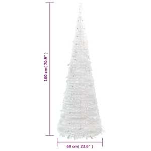 Umělý vánoční stromek pop-up 150 LED diod bílý 180 cm - obrázek 9