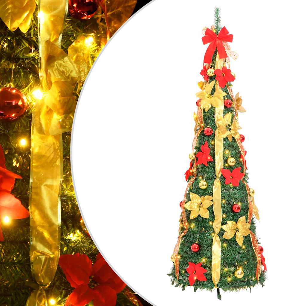 vidaXL Brad de Crăciun artificial pop-up 100 LED-uri verde 150 cm