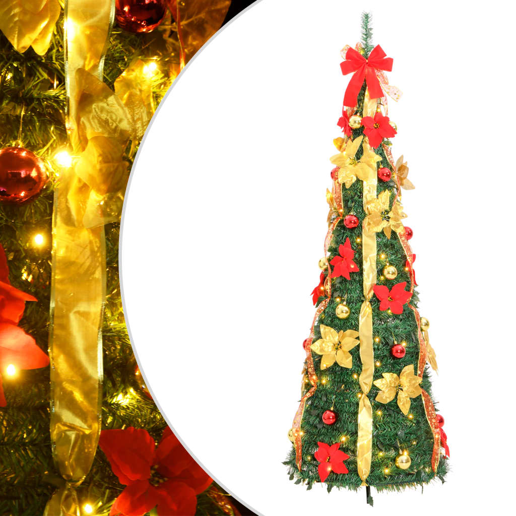 vidaXL Pop-Up-Weihnachtsbaum Künstlich 150 LEDs Grün 180 cm