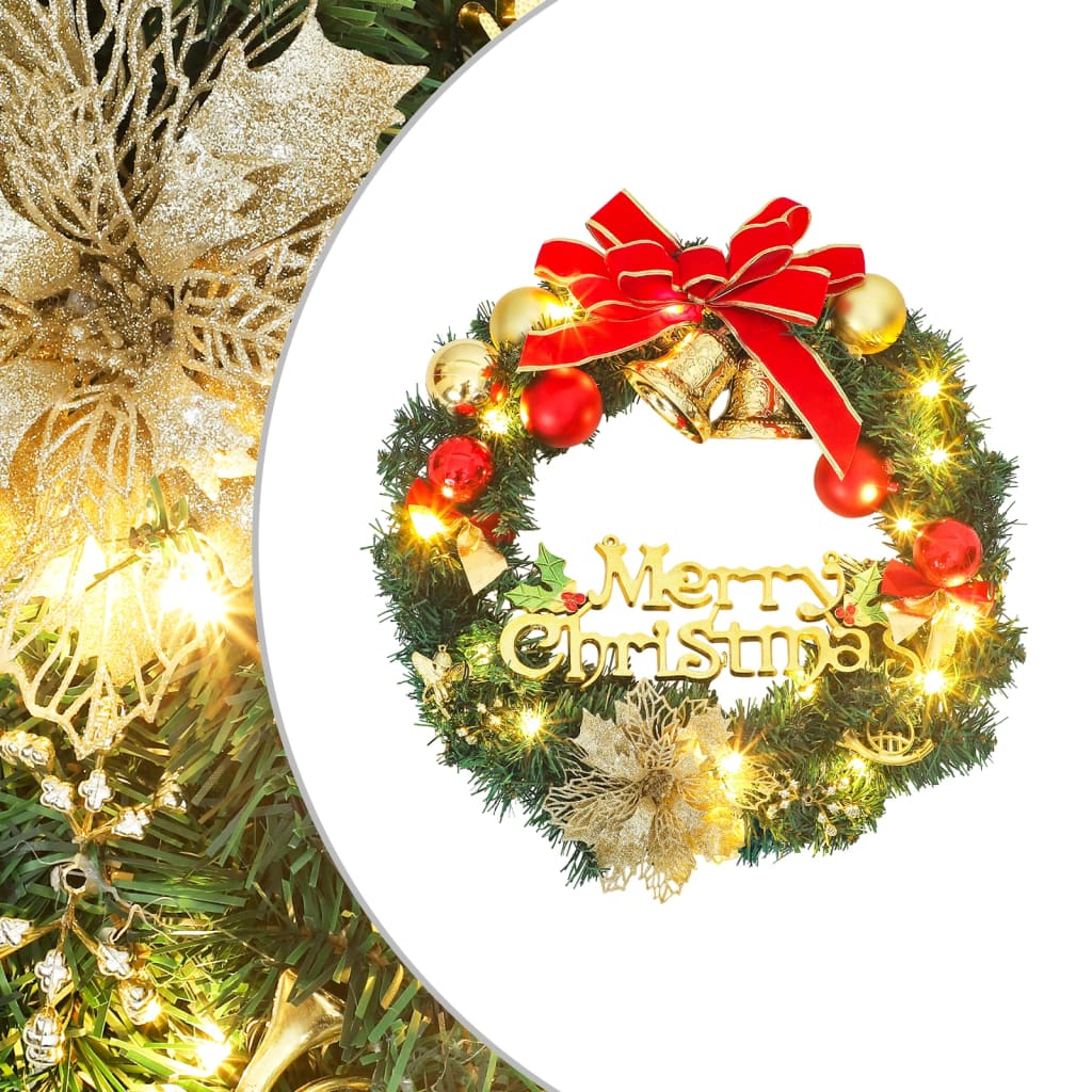 Image of vidaXL Christmas Wreath with 15 LEDs Green 30 cm