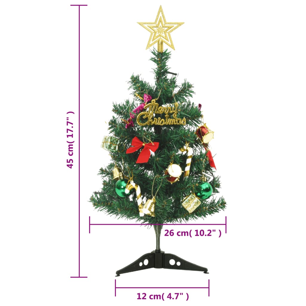 Mini Artificial Pre-lit Christmas Tree Set with 30 LEDs (23.6 in) & 20 LEDs (17. - Picture 5 of 22