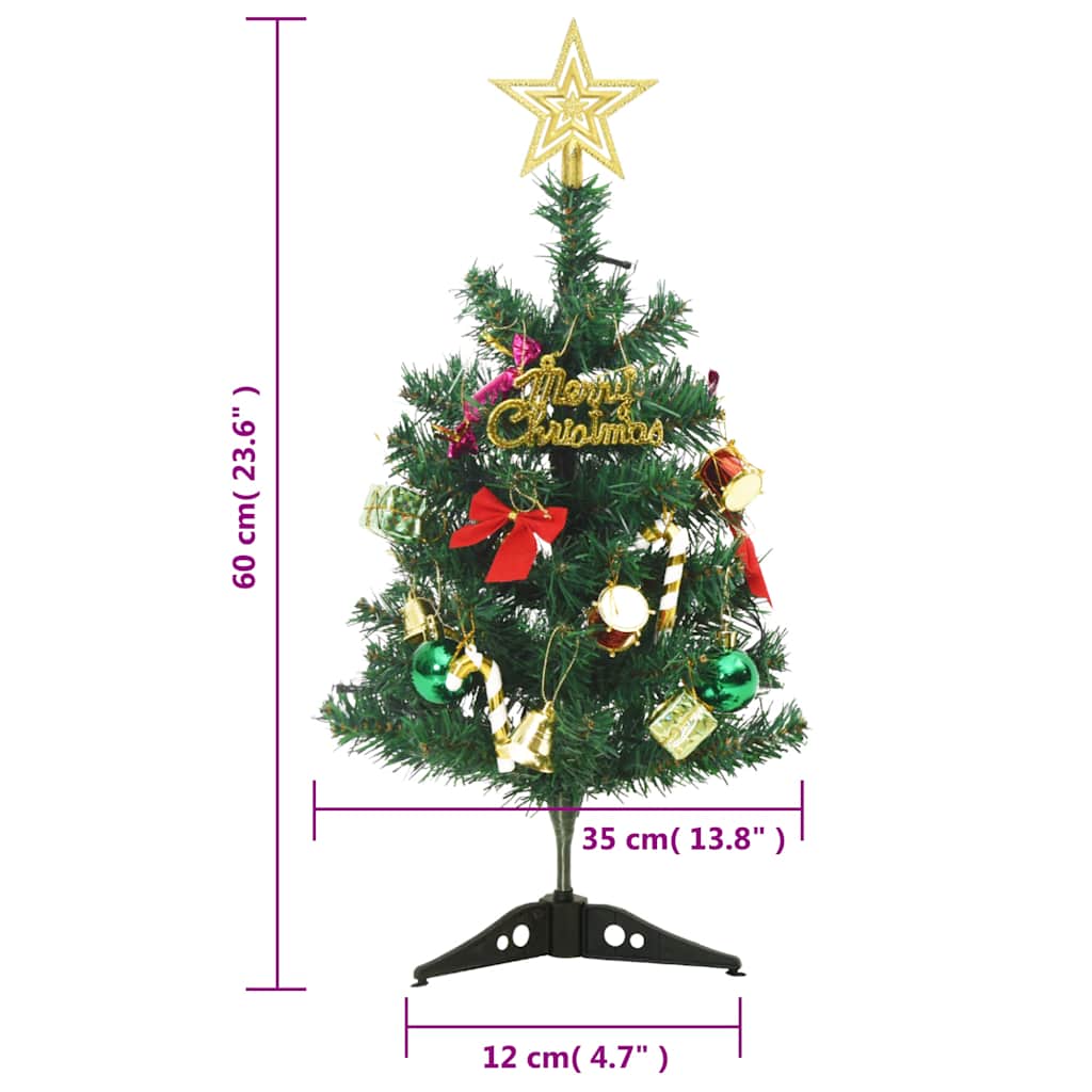 Mini Artificial Pre-lit Christmas Tree Set with 30 LEDs (23.6 in) & 20 LEDs (17. - Picture 15 of 22