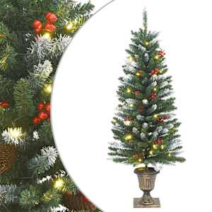 Umělé vánoční stromky 2 ks 100 LED diod zelené a bílé 120 cm - obrázek 2
