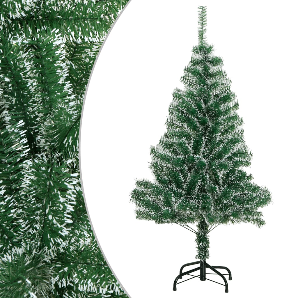 Image of vidaXL Artificial Christmas Tree with Flocked Snow Green 120 cm
