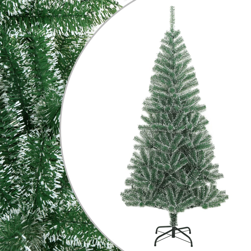 Image of vidaXL Artificial Christmas Tree with Flocked Snow Green 240 cm