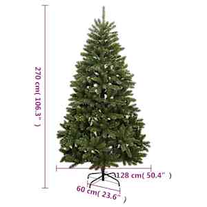 Umělý sklápěcí vánoční stromek se stojanem zelený 270 cm - obrázek 8