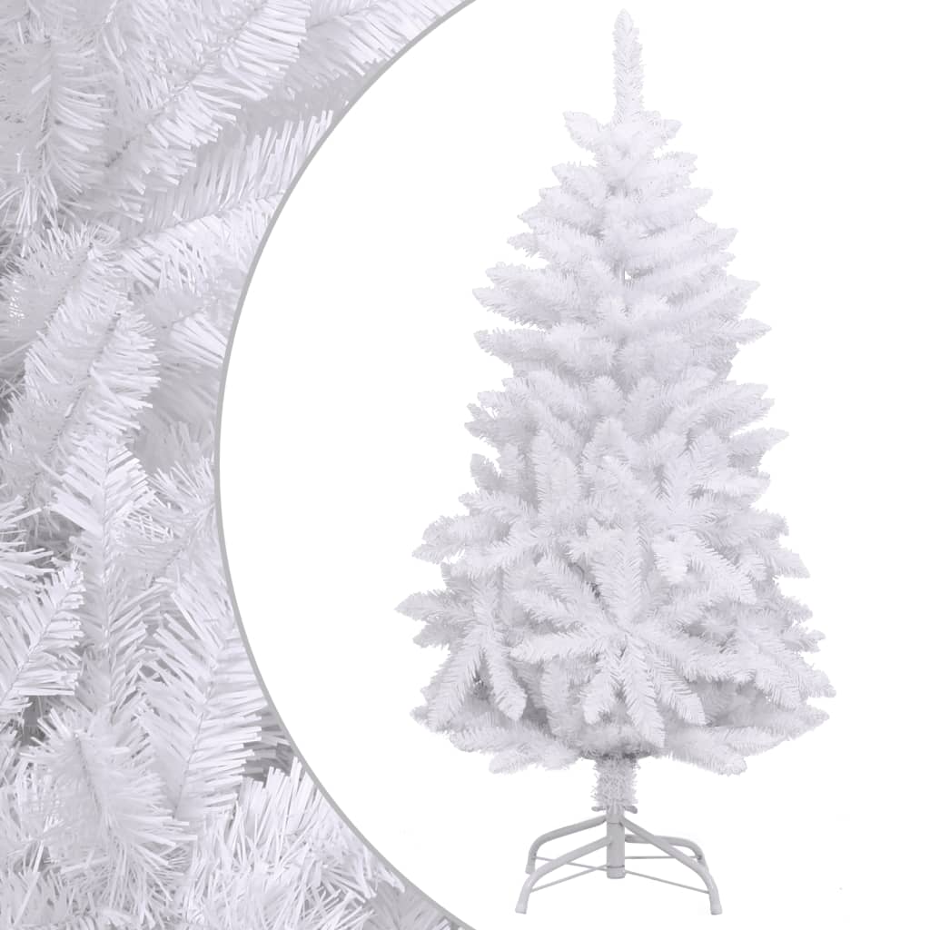 Image of vidaXL Artificial Hinged Christmas Tree with Stand White 120 cm