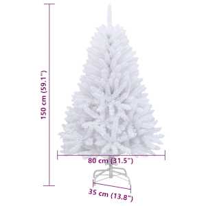 Umělý sklápěcí vánoční stromek se stojanem bílý 150 cm - obrázek 8