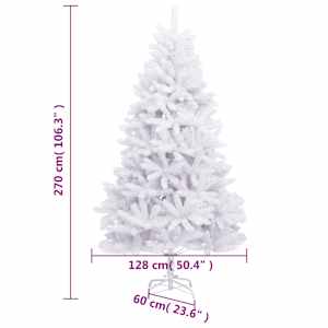 Umělý sklápěcí vánoční stromek se stojanem bílý 270 cm - obrázek 9