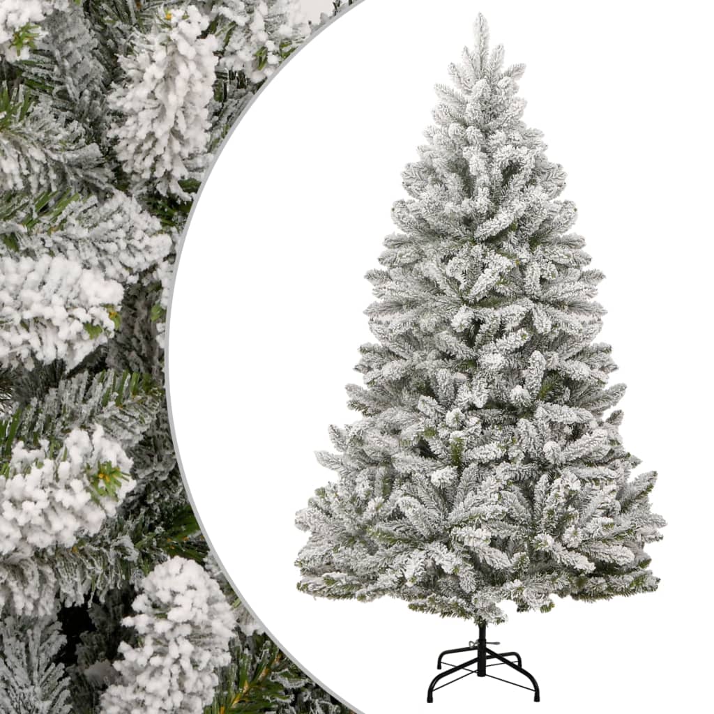 Image of vidaXL Artificial Hinged Christmas Tree with Flocked Snow 240 cm