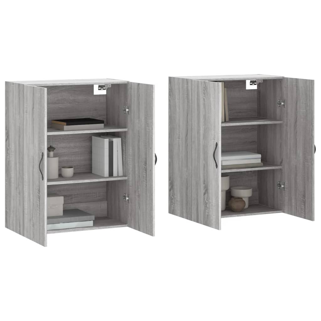 vidaXL Hangkasten 2 st bewerkt hout grijs sonoma eikenkleurig afbeelding