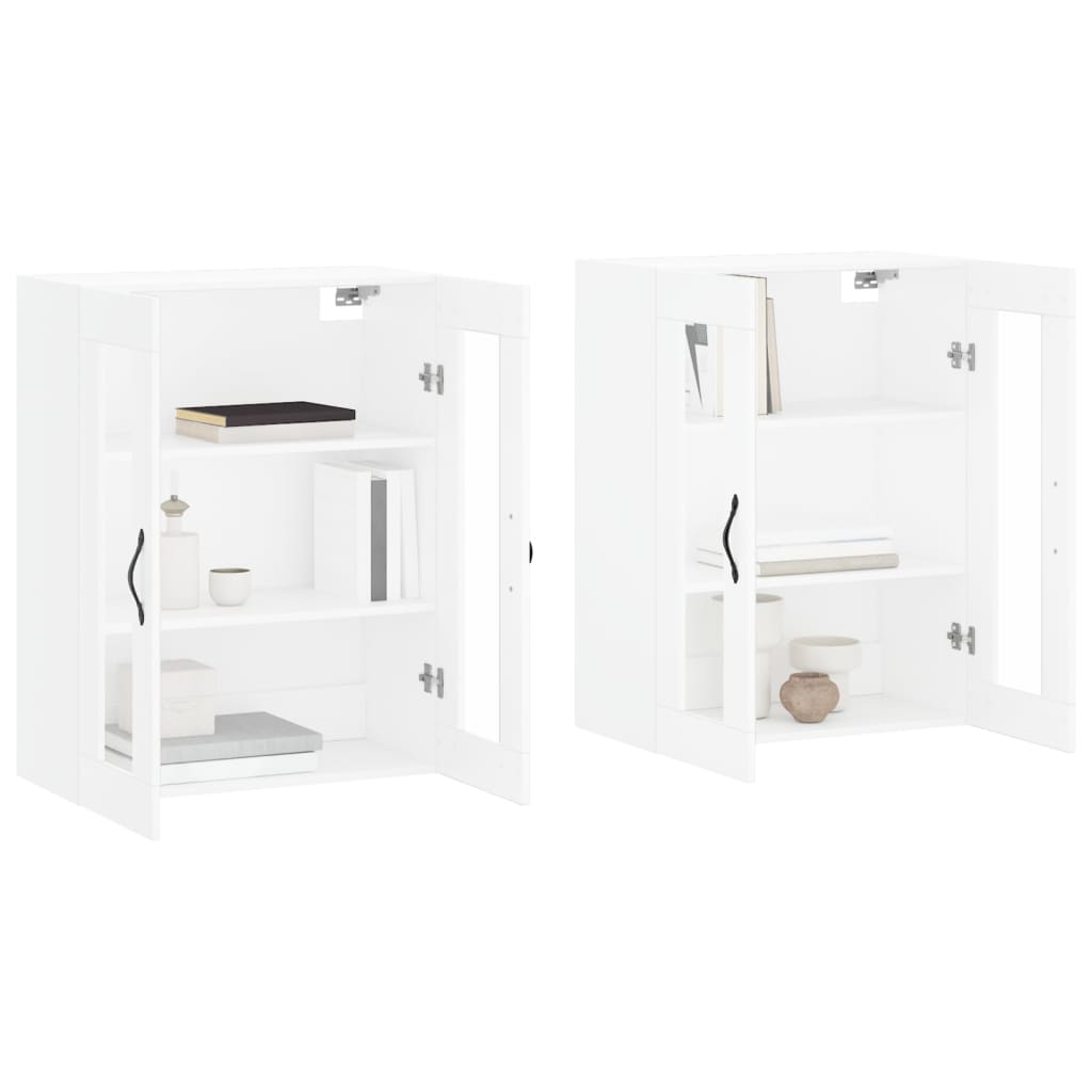vidaXL Hangkasten 2 st bewerkt hout wit