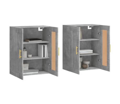 vidaXL Armarios de pared 2 uds madera de ingenier&iacute;a gris hormig&oacute;n
