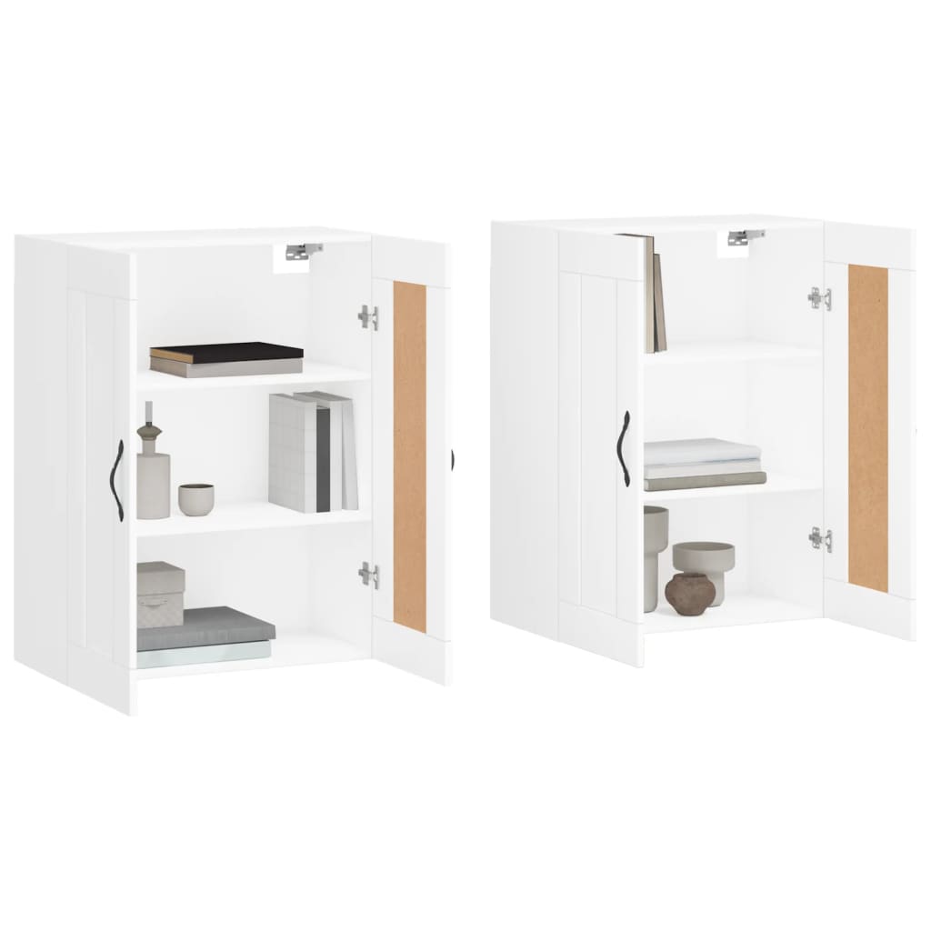 vidaXL Armoires murales 2 pcs blanc bois d'ingénierie