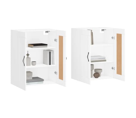 vidaXL Armoires murales 2 pcs blanc bois d'ingénierie