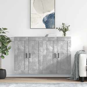 Stenska omarica 2 kosa betonsko siva inženirski les