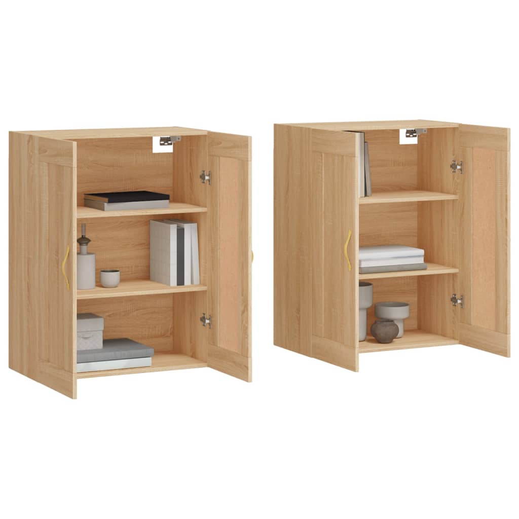 vidaXL Armoires murales 2 pcs chêne sonoma bois d'ingénierie