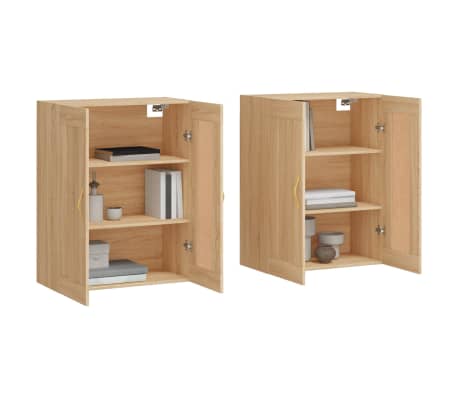 vidaXL Armoires murales 2 pcs chêne sonoma bois d'ingénierie