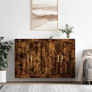 Stenska omarica 2 kosa dimljeni hrast inženirski les