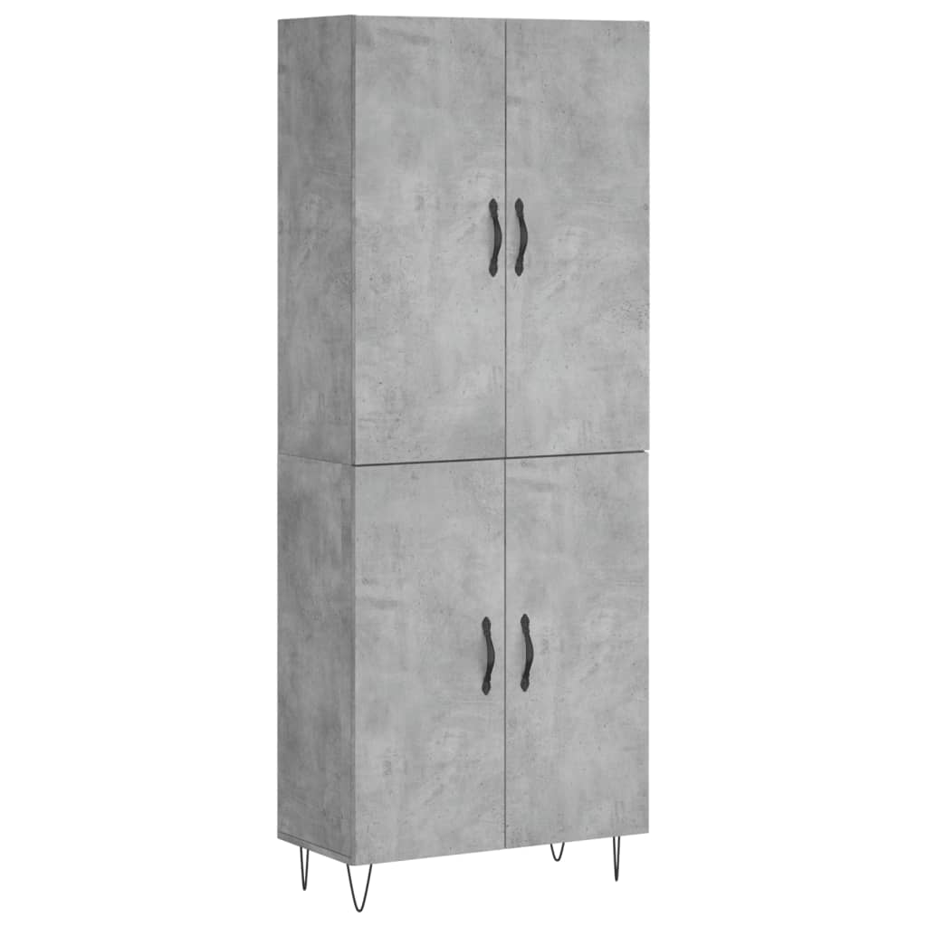 vidaXL Skříň highboard betonově šedá 69,5x34x180 cm kompozitní dřevo