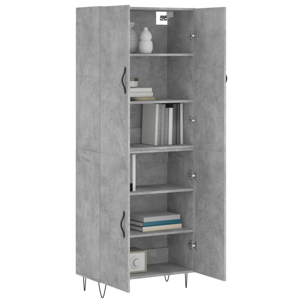 vidaXL Hoge kast 69,5x34x180 cm bewerkt hout betongrijs afbeelding