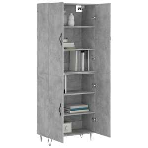 vidaXL Buffet haut Gris b&eacute;ton 69,5x34x180 cm Bois d'ing&eacute;nierie