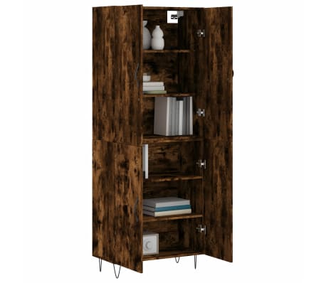 vidaXL Witrynka przydymiony dąb 69,5x34x180 cm materiał drewnopochodny