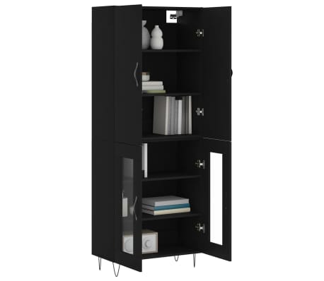 vidaXL Dulap &icirc;nalt, negru, 69,5x34x180 cm, lemn compozit