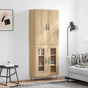 Skříň highboard dub sonoma 69,5 x 34 x 180 cm kompozitní dřevo - obrázek 1