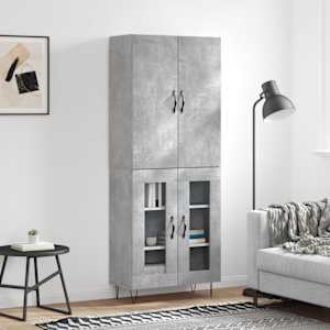 Skříň highboard betonově šedá 69,5x34x180 cm kompozitní dřevo - obrázek 1