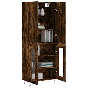 Skříň highboard kouřový dub 69,5 x 34 x 180 cm kompozitní dřevo - obrázek 3