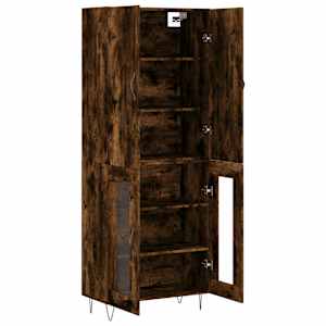 Skříň highboard kouřový dub 69,5 x 34 x 180 cm kompozitní dřevo - obrázek 4