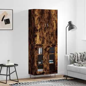 Skříň highboard kouřový dub 69,5 x 34 x 180 cm kompozitní dřevo - obrázek 1