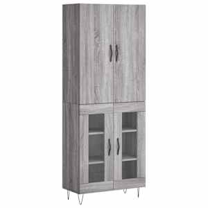 Skříň highboard šedá sonoma 69,5 x 34 x 180 cm kompozitní dřevo - obrázek 2