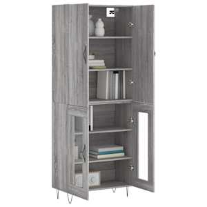 Skříň highboard šedá sonoma 69,5 x 34 x 180 cm kompozitní dřevo - obrázek 3