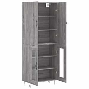 Skříň highboard šedá sonoma 69,5 x 34 x 180 cm kompozitní dřevo - obrázek 4