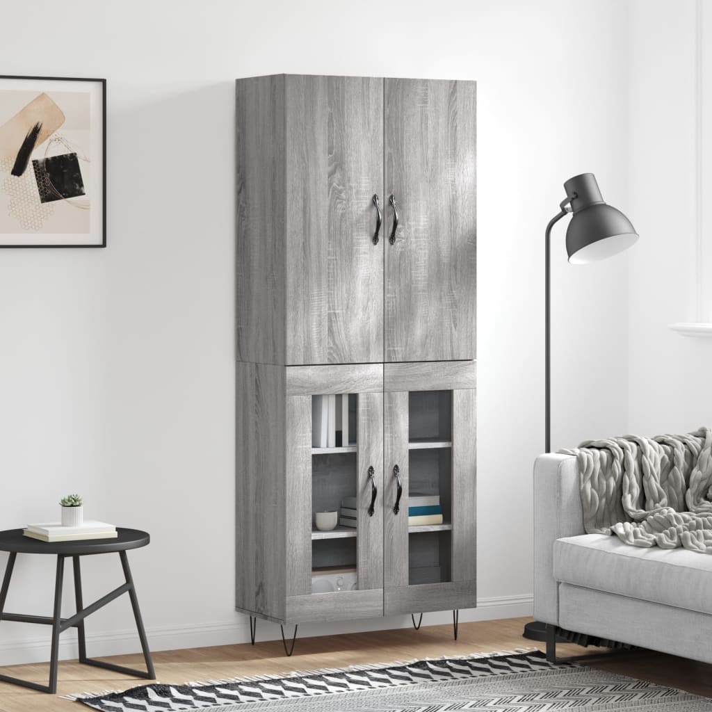 Skříň highboard šedá sonoma 69,5 x 34 x 180 cm kompozitní dřevo