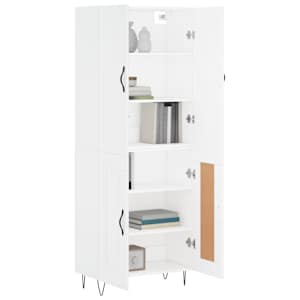 Skříň highboard bílá 69,5 x 34 x 180 cm kompozitní dřevo - obrázek 3
