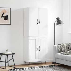 Skříň highboard bílá 69,5 x 34 x 180 cm kompozitní dřevo - obrázek 1