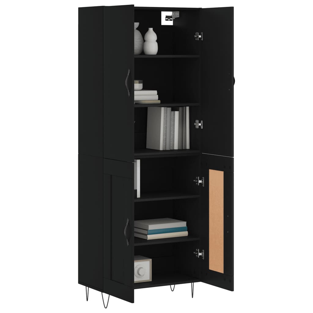 vidaXL Skříň highboard černá 69,5 x 34 x 180 cm kompozitní dřevo