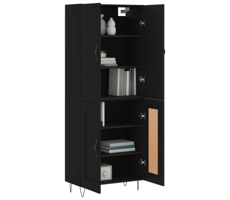 vidaXL Highboard Schwarz 69,5x34x180 cm Holzwerkstoff