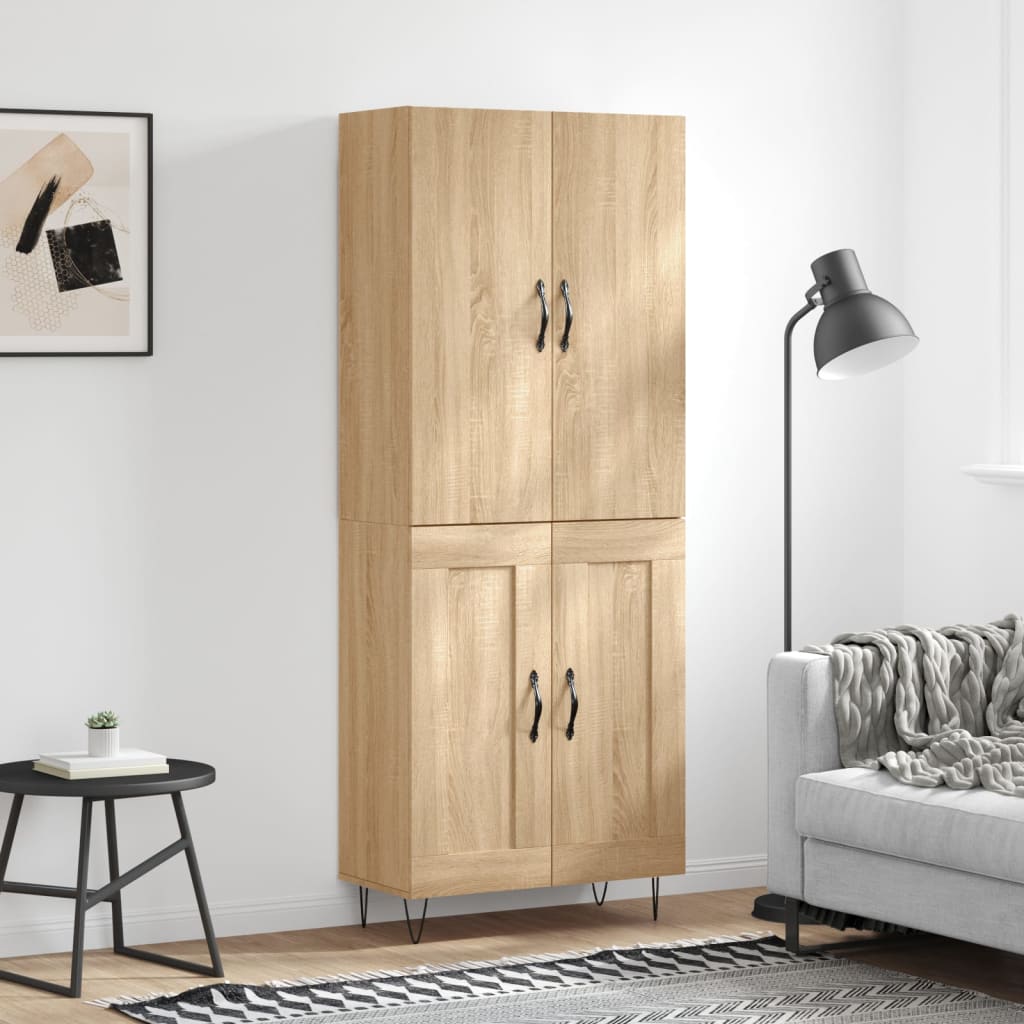 Skříň highboard dub sonoma 69,5 x 34 x 180 cm kompozitní dřevo