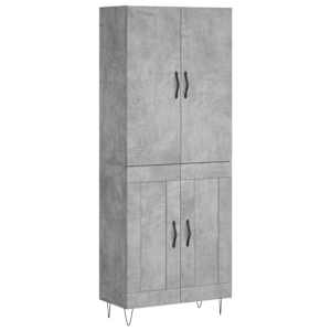 Skříň highboard betonově šedá 69,5x34x180 cm kompozitní dřevo - obrázek 2