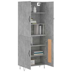 Skříň highboard betonově šedá 69,5x34x180 cm kompozitní dřevo - obrázek 3