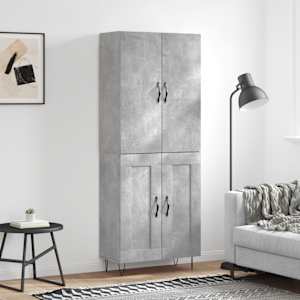 Skříň highboard betonově šedá 69,5x34x180 cm kompozitní dřevo - obrázek 1