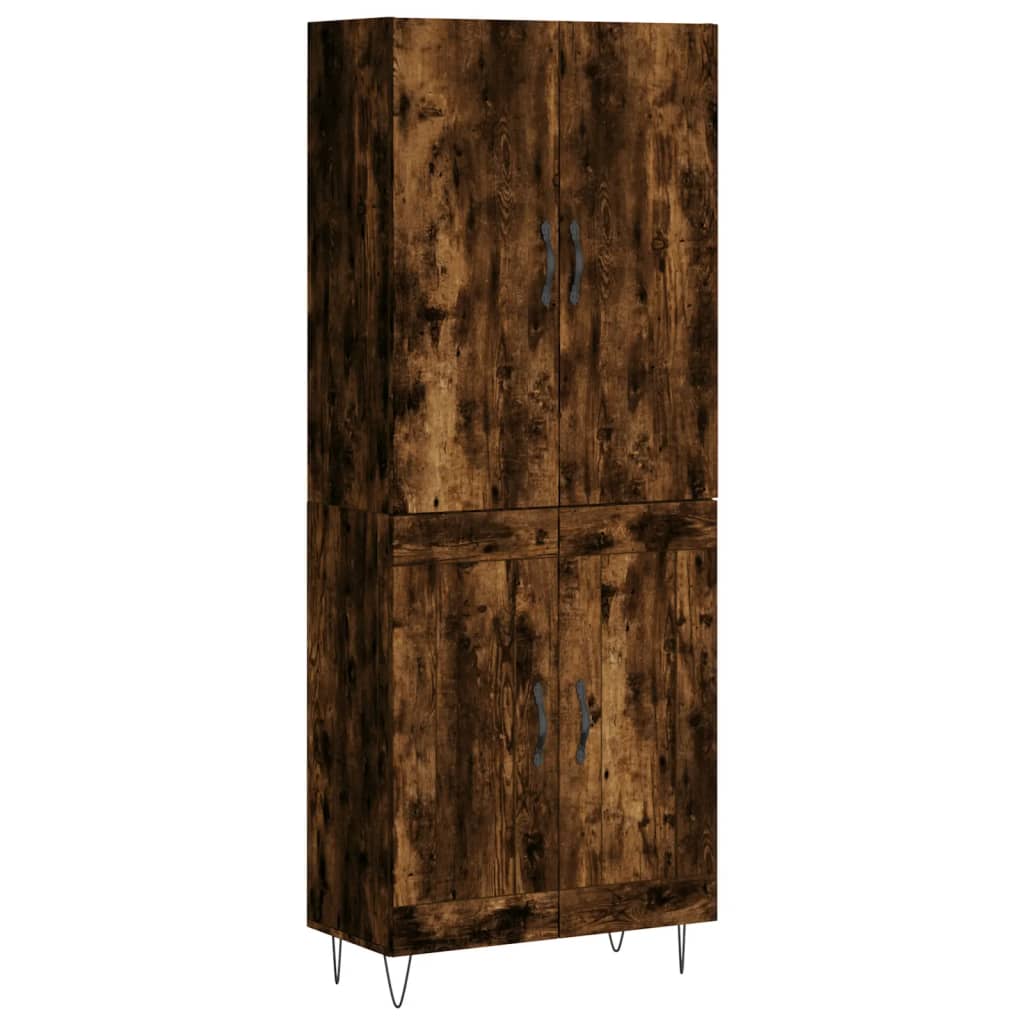 vidaXL Skříň highboard kouřový dub 69,5 x 34 x 180 cm kompozitní dřevo