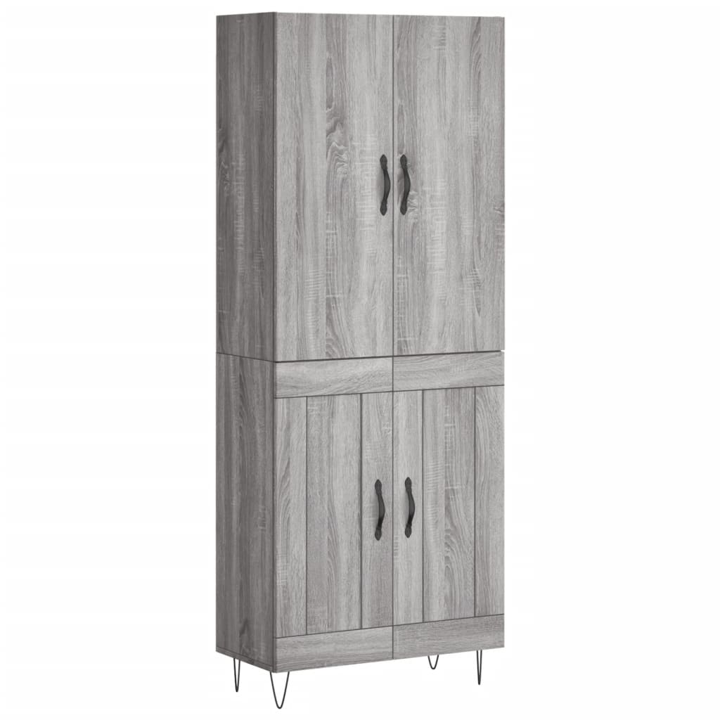 vidaXL Skříň highboard šedá sonoma 69,5 x 34 x 180 cm kompozitní dřevo