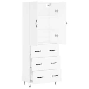 Skříň highboard bílá 69,5 x 34 x 180 cm kompozitní dřevo - obrázek 4